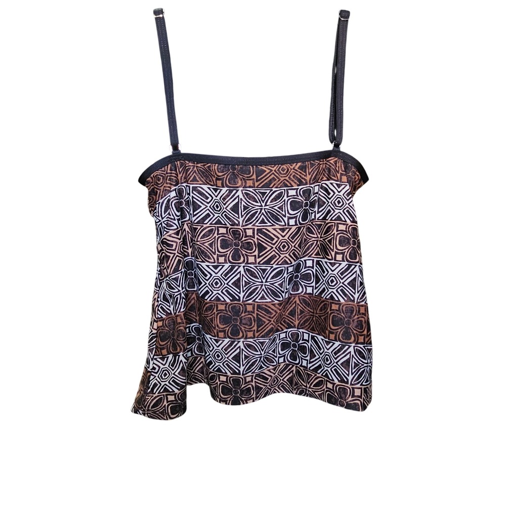 2Bamboo Vintage Y2K Geometric Abstract Print Tank Camisole Earthy Boho Grunge XL - Picture 2 of 11